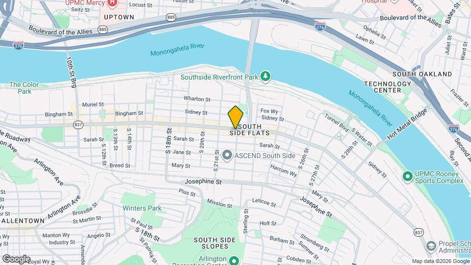 2134 E Carson St Map and Location Details