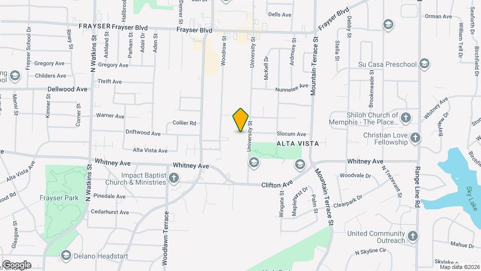 2185 Slocum Ave Map and Location Details