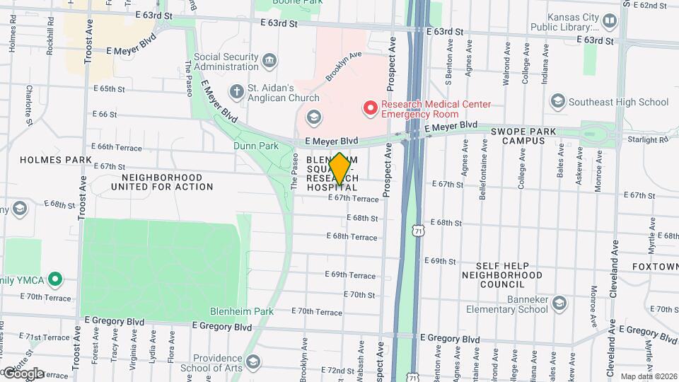 2236 E 67th Terrace Map and Location Details