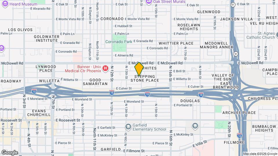 1346 E Willetta St Map and Location Details