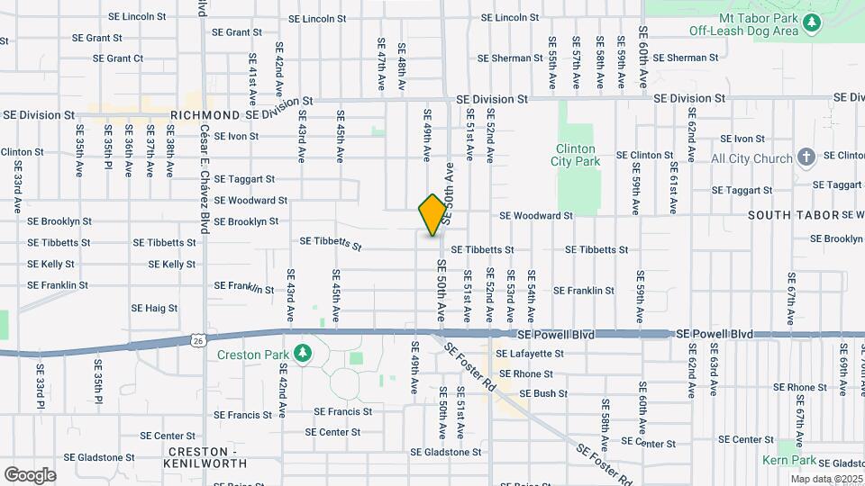 4925 SE Tibbetts St Map and Location Details