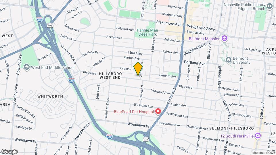 2502 Blair Blvd Map and Location Details