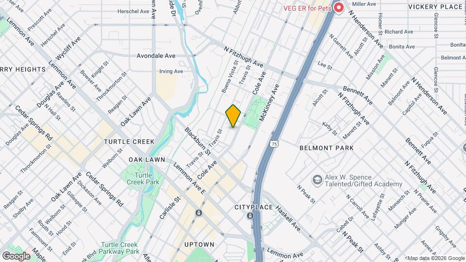 3923 Cole Ave Map and Location Details