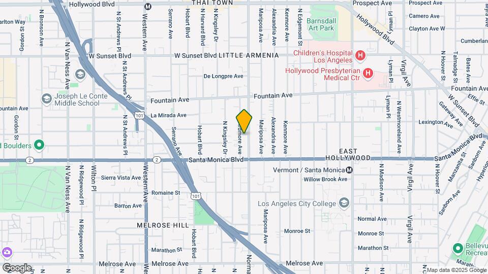 1165 N Normandie Ave Mapa y Detalles de la Ubicación