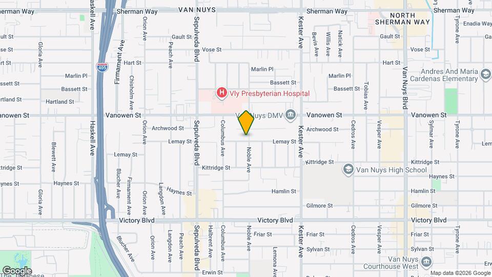 6701 Noble Ave Mapa y Detalles de la Ubicación