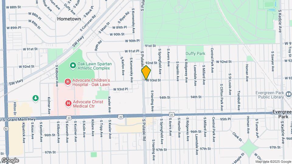 9301 S Pulaski Rd Mapa y Detalles de la Ubicación