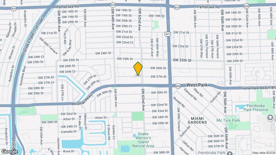 6220 SW 27th St Map and Location Details