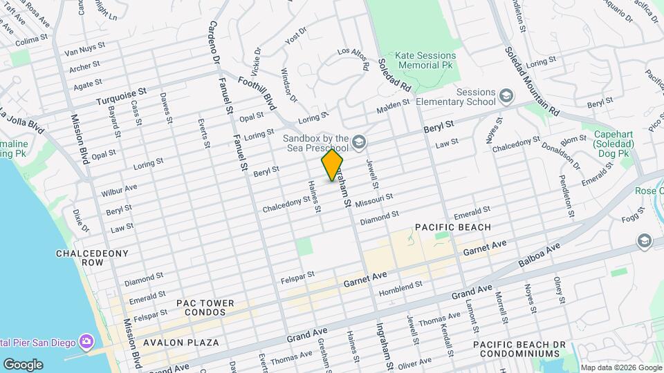 1552 Chalcedony St, Unit 1 Mapa y Detalles de la Ubicación