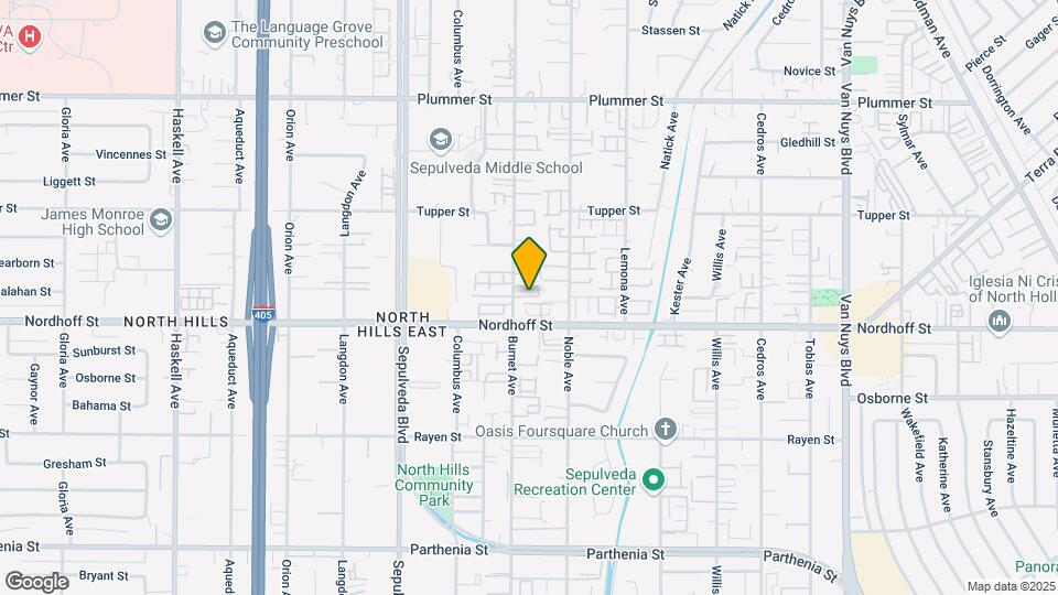 9140 Burnet Ave Map and Location Details