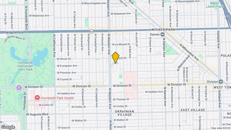 1332 N Claremont Ave, Unit J00P Map and Location Details