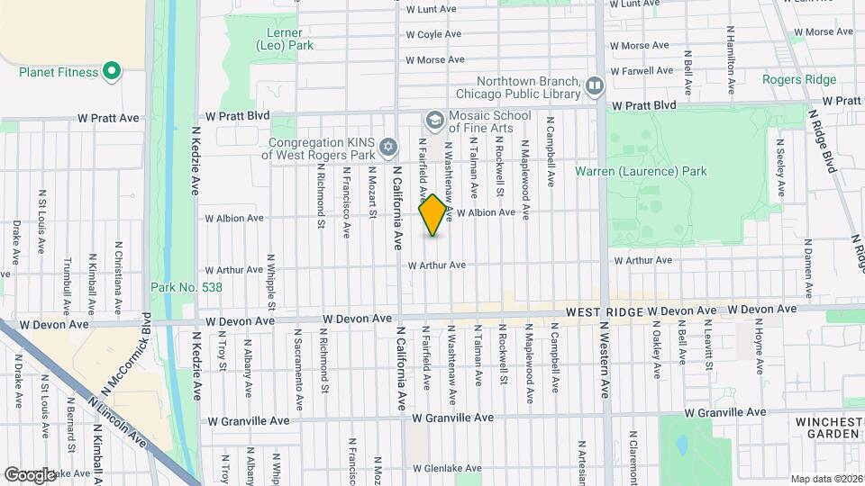 6533 N Fairfield Ave, Unit 1 Mapa y Detalles de la Ubicación