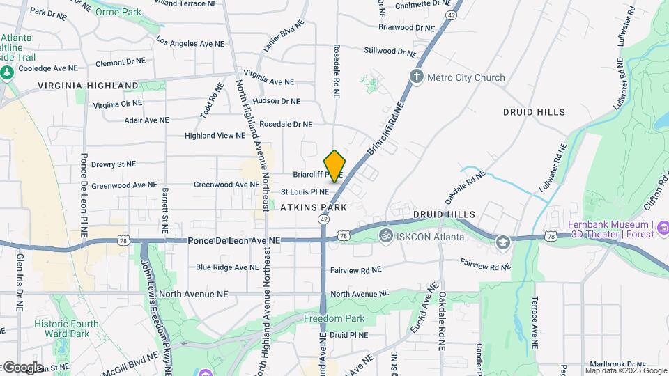 806 Briarcliff Rd NE Map and Location Details