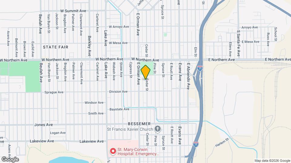 1413 Cedar St Map and Location Details