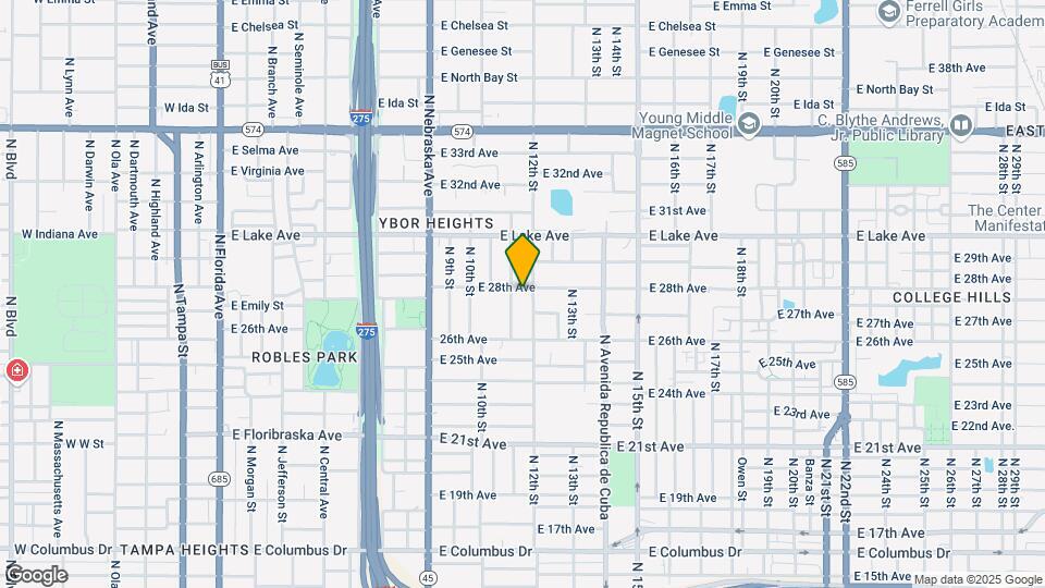 1105 E 28th Ave Map and Location Details