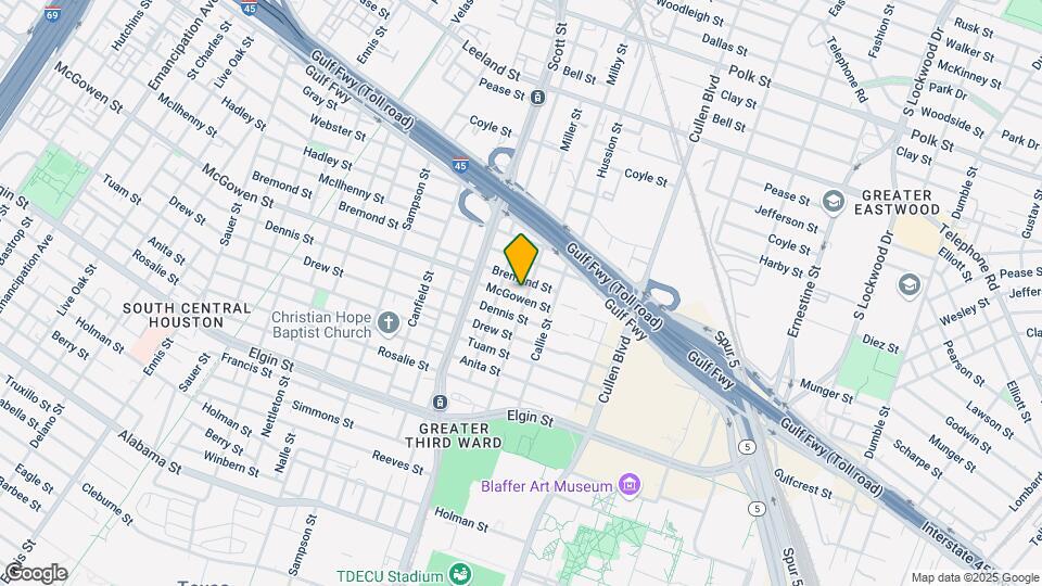 3621 McGowen St Map and Location Details