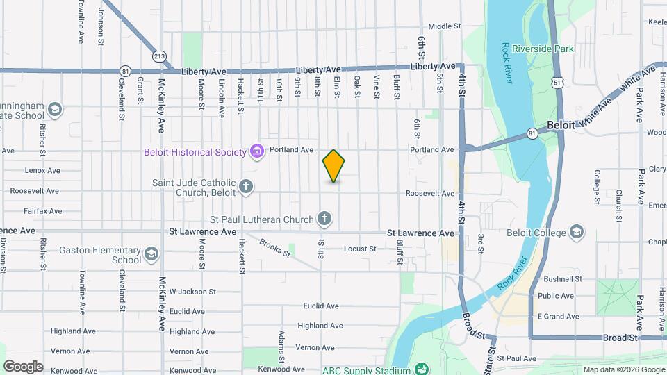 802 Elm St Map and Location Details