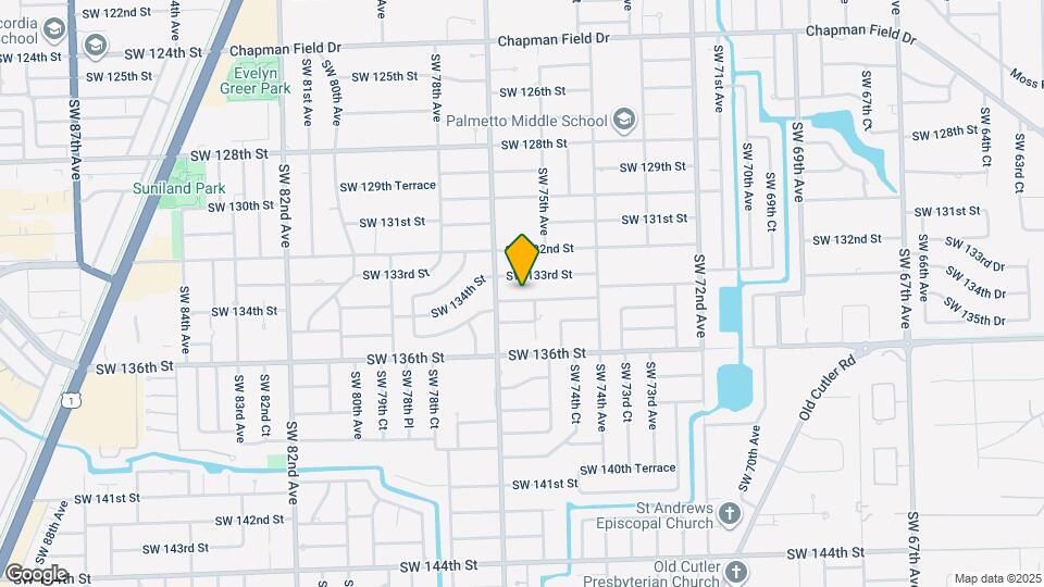 7575 SW 134th St Map and Location Details
