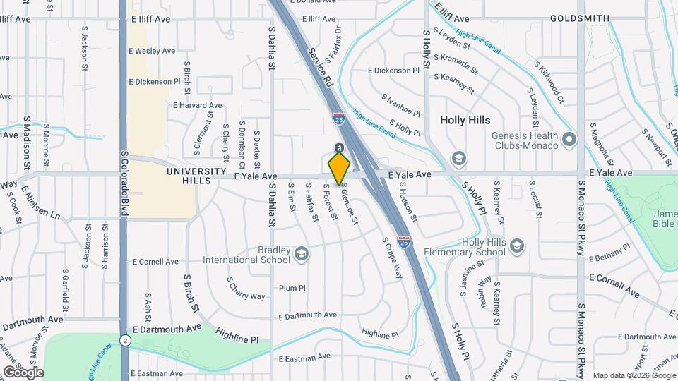 2733 S Glencoe St Map and Location Details