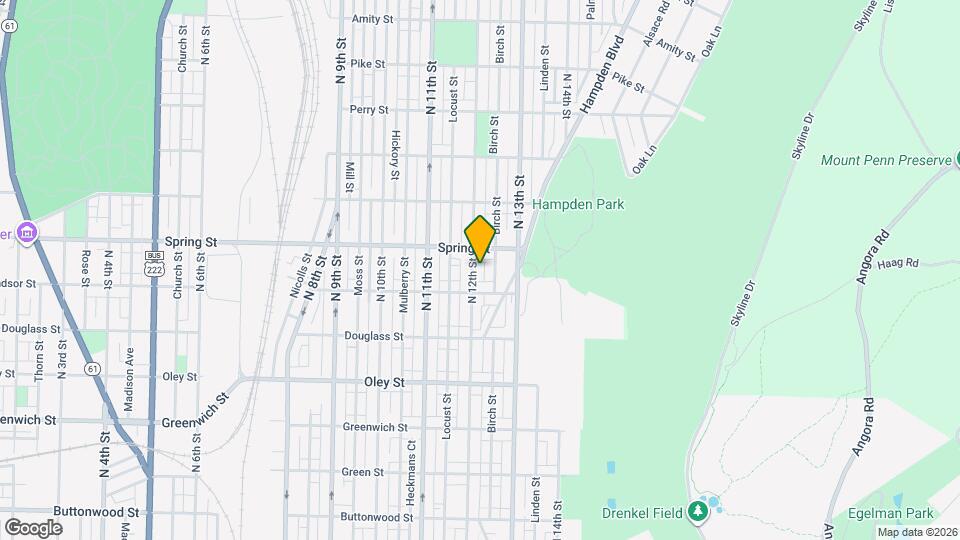 927 N 12th St Map and Location Details