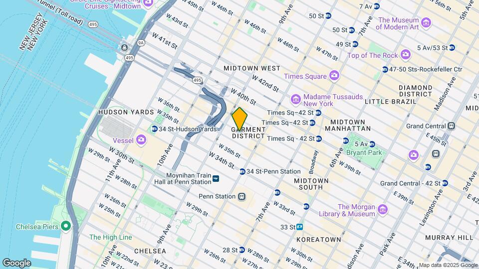 332 W 37th St Map and Location Details