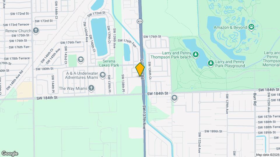 13710 SW 181st Terrace Mapa y Detalles de la Ubicación