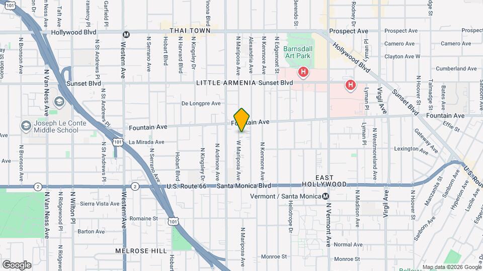 1236 N Mariposa Ave, Unit 1236 N Mariposa Avenue Mapa y Detalles de la Ubicación