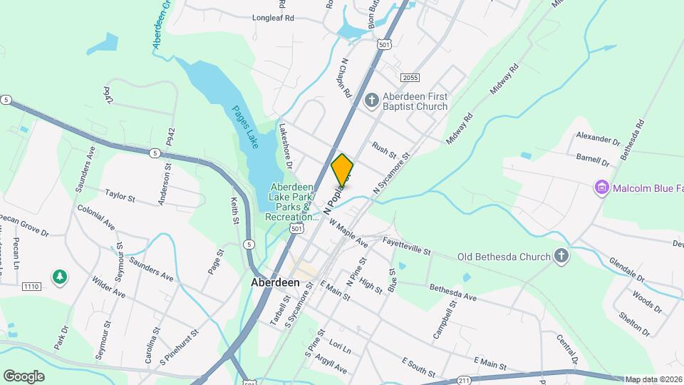 320 N Poplar St Map and Location Details