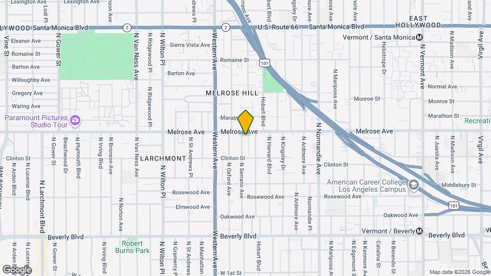 648 1/2 N Serrano Ave, Unit 648 1/2 Mapa y Detalles de la Ubicación