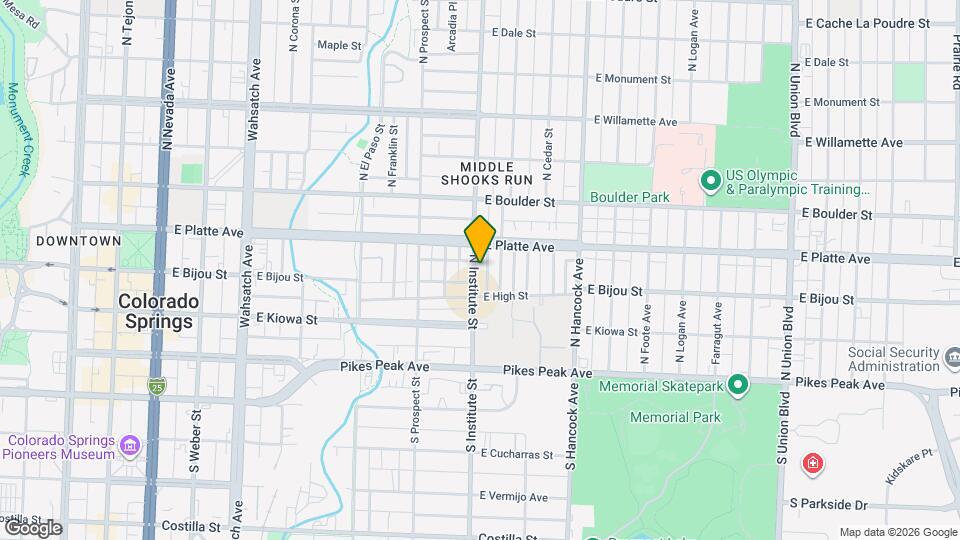 225 N Institute St Map and Location Details
