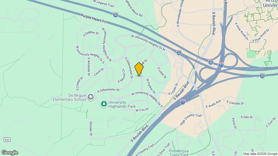 3341 S Walkup Dr Map and Location Details