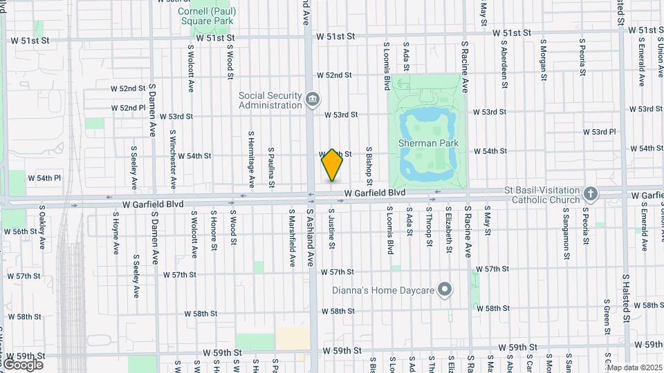 5451 S Justine St Map and Location Details