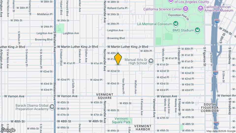 1254 W 41st Pl Mapa y Detalles de la Ubicación