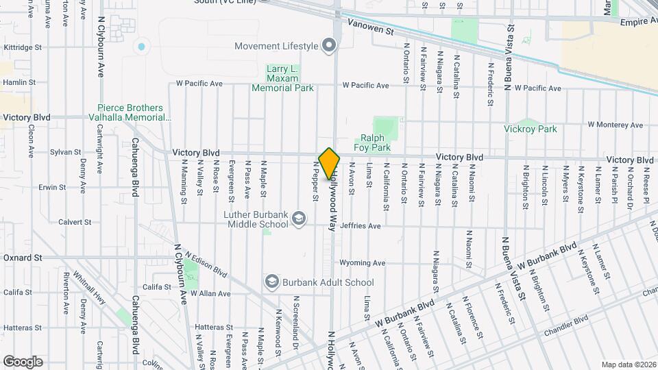 1911 N Hollywood Way Map and Location Details