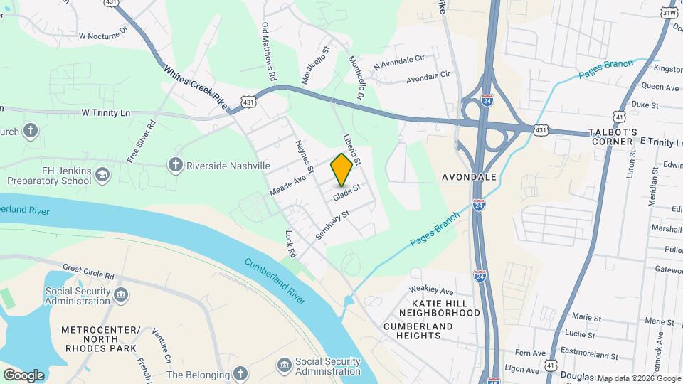 1814 Glade St Map and Location Details