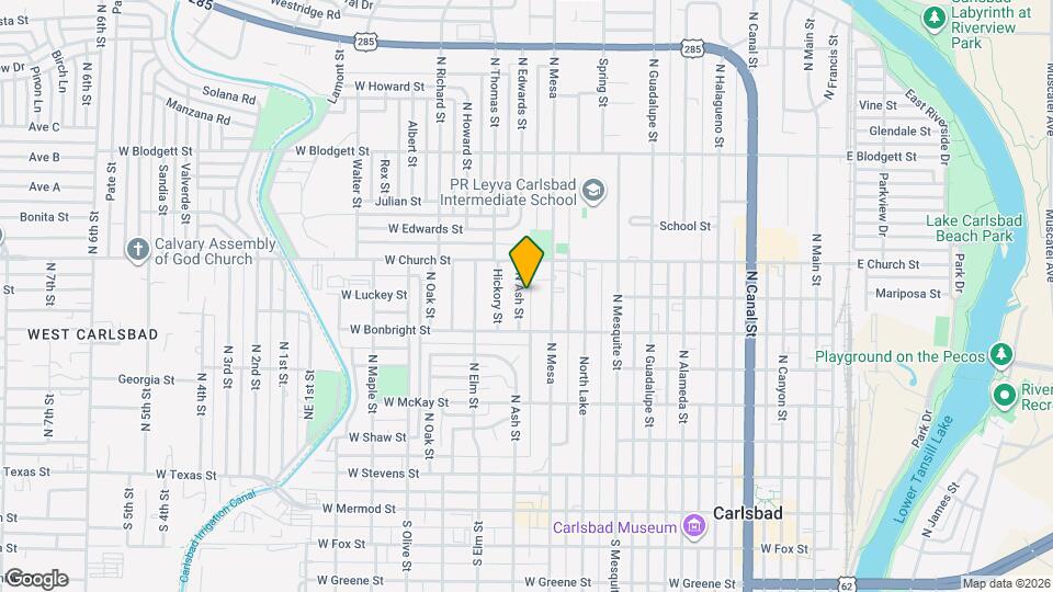 614 N Ash St Map and Location Details