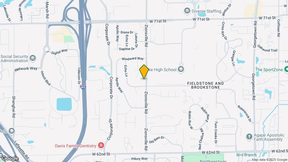 6516 Zionsville Rd Map and Location Details