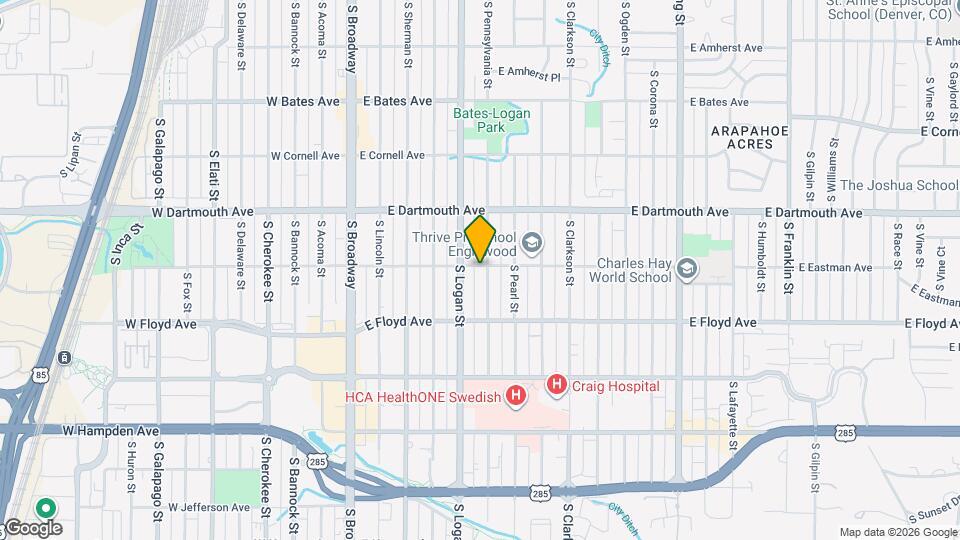 3201 S Pennsylvania St Map and Location Details