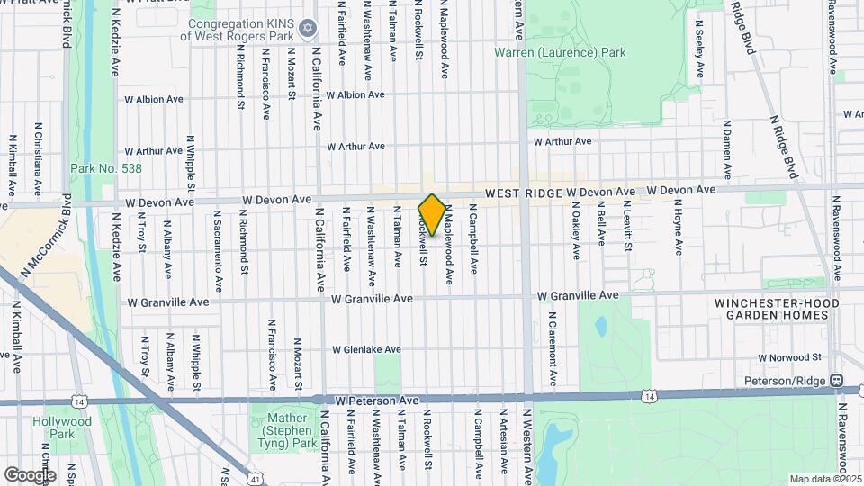 6301 N Rockwell St Map and Location Details