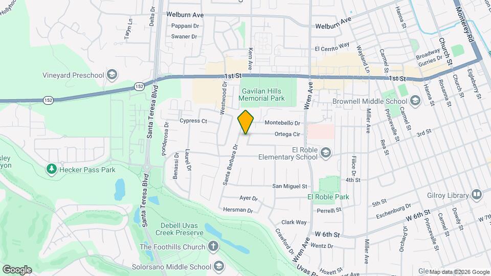 1163 Ortega Cir Map and Location Details