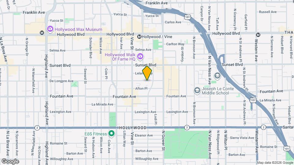 6224 3/4-6228 De Longpre Ave Map and Location Details