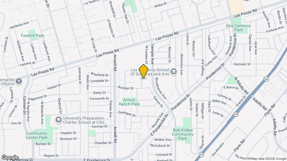 1490 Sierra Madre Dr Mapa y Detalles de la Ubicación