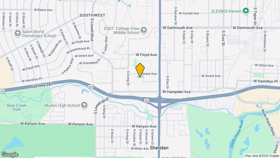 3228 W Girard Ave, Unit Unit A Map and Location Details