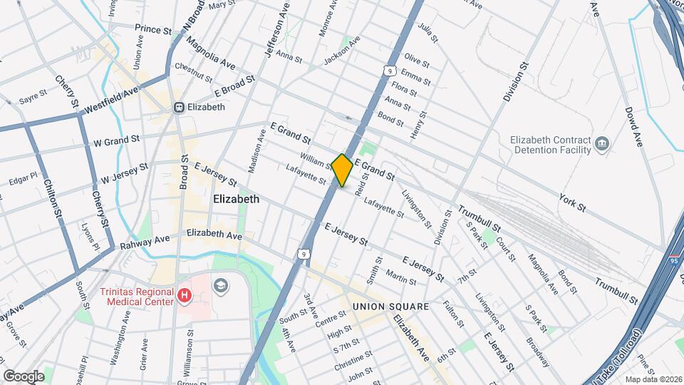 956 Lafayette St Map and Location Details