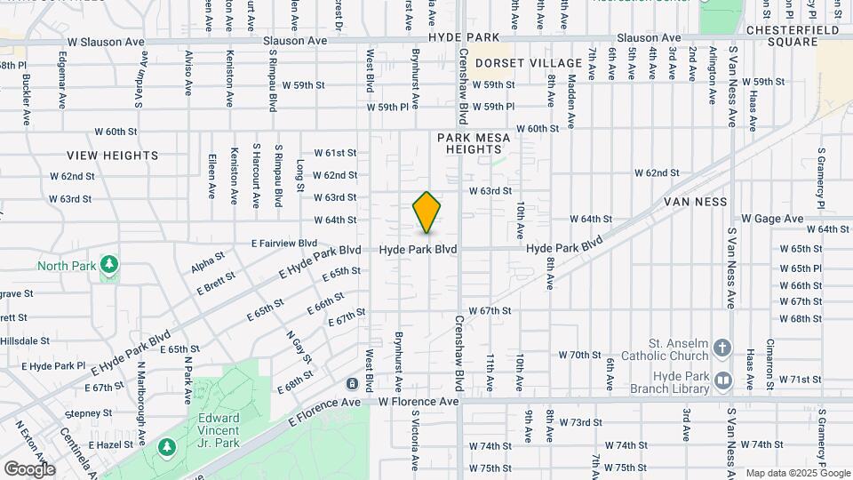 6427 S Victoria Ave Map and Location Details