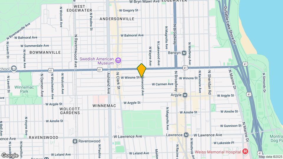 1401 W Winona St Map and Location Details