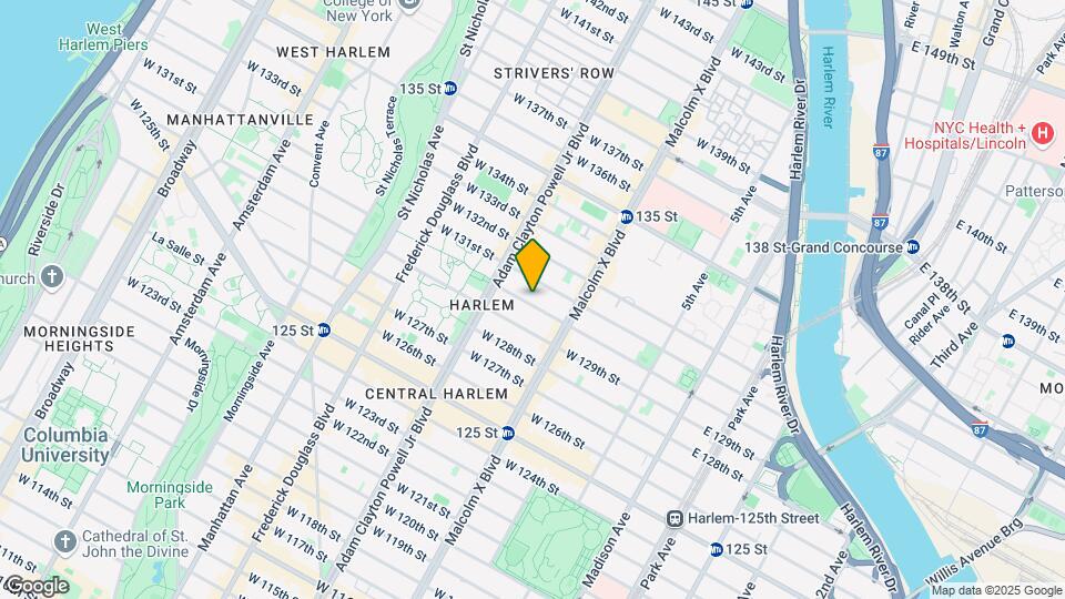 131 W 130th St Mapa y Detalles de la Ubicación