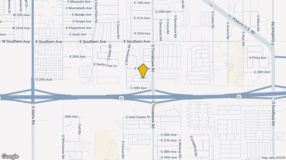 1480 E 29th Ave Map and Location Details