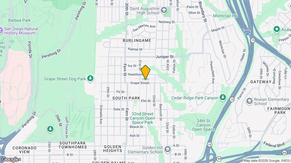 3136 Grape St, Unit 3136 (Main Floor Unit) Map and Location Details