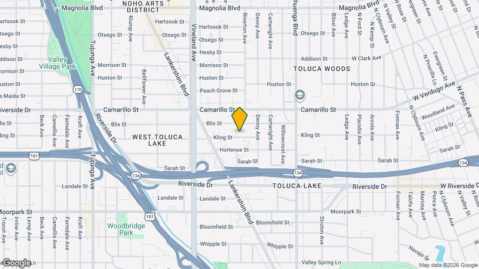 10815 Kling St, Unit 2 Map and Location Details