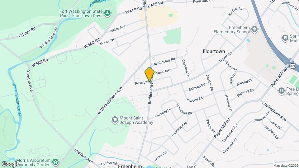 1123 Bethlehem Pike, Unit A Map and Location Details